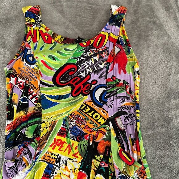 Vintage Jams World Sheath Dress Hawaiian Size 7 Sleeveless Tropical - Picture 3 of 8